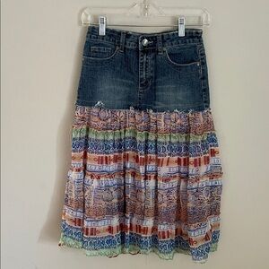 Wearever Denim and Multicolor Tiered Skirt Girls 12